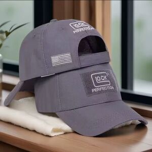 Glock Embroidered Hat w/Velcro Strap (Grey)